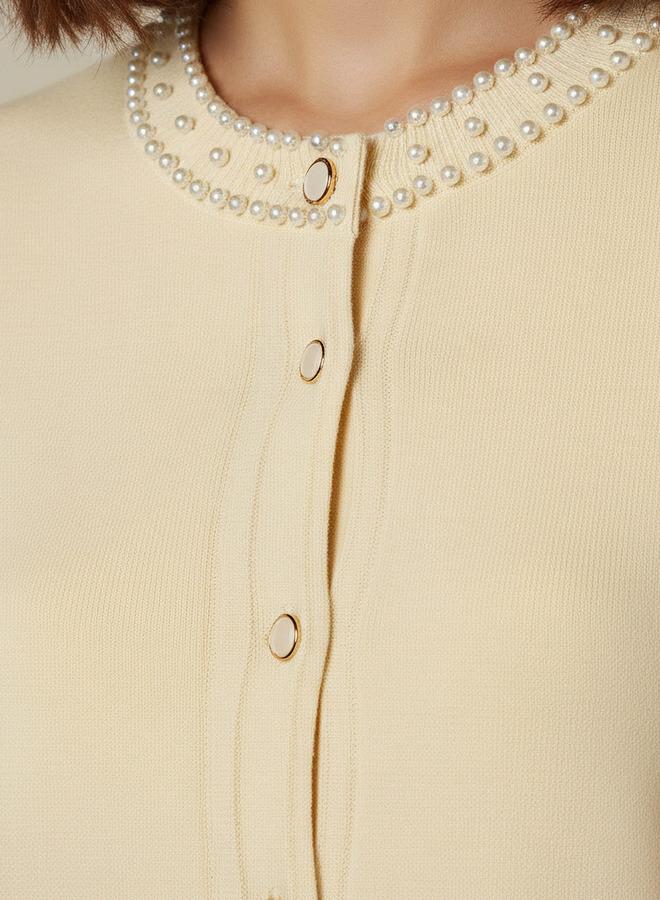 تواكستريمز كارديجان بياقة دائرية مزين باللؤلؤ من تو إكستريمز - Image 4